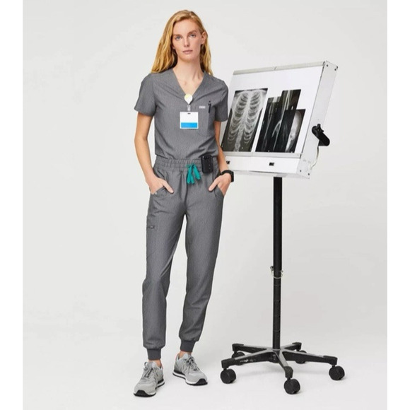 Figs Technical Collection Scrub Zamora Jogger Women Graphite Pants Large Tall - Picture 1 of 14